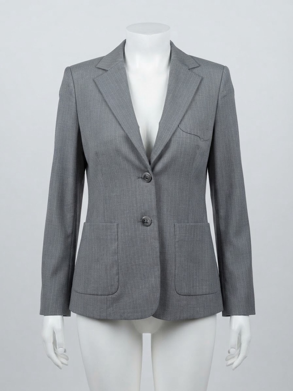 Banana Republic Gray Pinstripe Wool Blazer Jacket Size 12 NWT $150